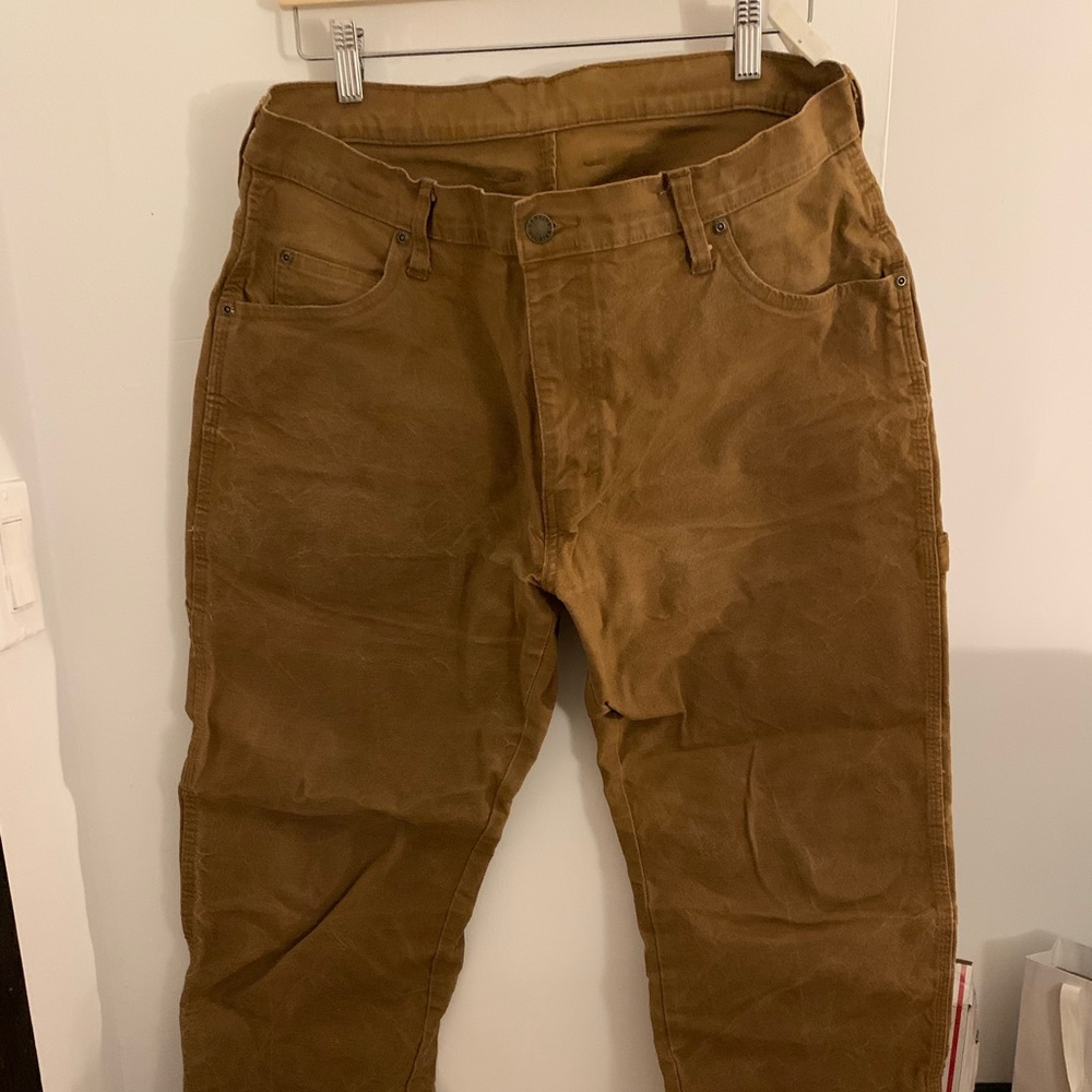 Dickies Waxed Canvas Painters Pants in Rust/Tan